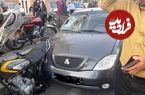 ببینید؛ تصادف وحشتناک موتور سنگین با تیبا در بابل