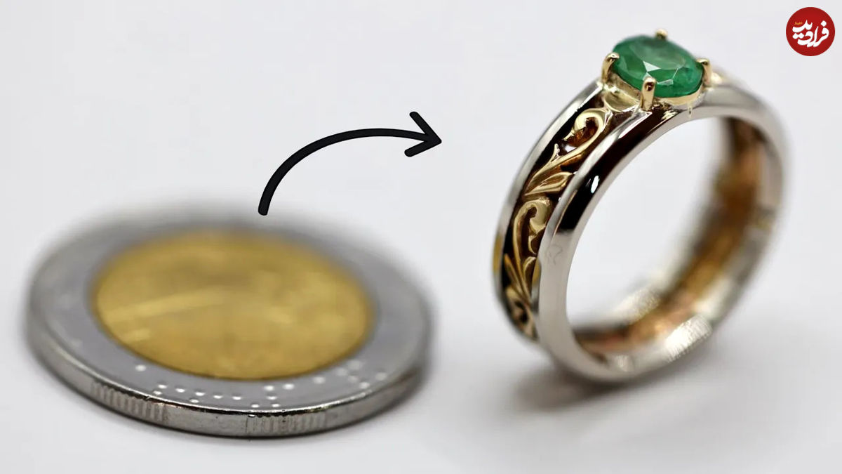 (ویدئو) فرآیند دیدنی ساخت یک انگشتر زیبا با سکه قدیمی 