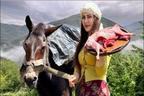 ببینید؛ غذای روستایی در کشور آذربایجان؛ پخت غذا با خرگوش و سبزیجات