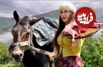 ببینید؛ غذای روستایی در کشور آذربایجان؛ پخت غذا با خرگوش و سبزیجات