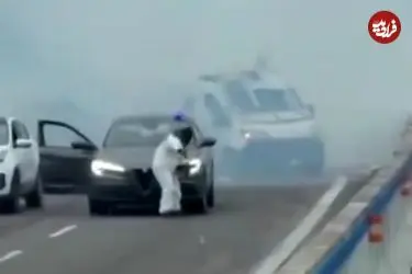 ببینید| حمله به خودروی حمل پول در جاده!  تصاویری از لحظه تیراندازی