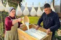 ببینید| غذای روستایی در آذربایجان؛ تهیه پنیر و کره سنتی با شیر تازه گاو در روستا
