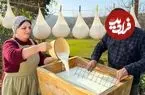 ببینید| غذای روستایی در آذربایجان؛ تهیه پنیر و کره سنتی با شیر تازه گاو در روستا