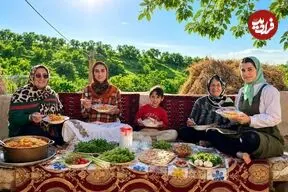 ببینید| غذای روستایی در ایران؛ پخت استانبولی و تهیه سالاد در مزرعه