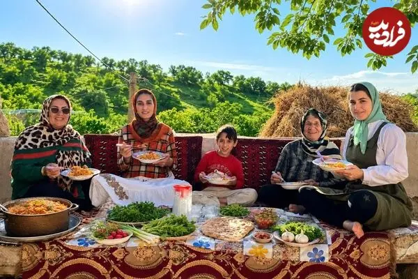 ببینید| غذای روستایی در ایران؛ پخت استانبولی و تهیه سالاد در مزرعه