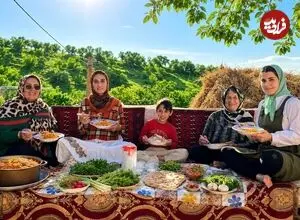 ببینید| غذای روستایی در ایران؛ پخت استانبولی و تهیه سالاد در مزرعه