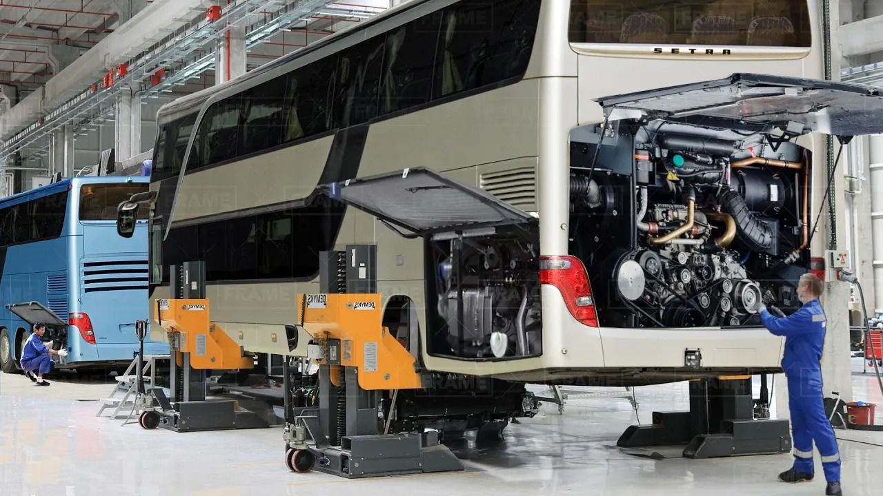 چگونه آلمانی‌ها اتوبوس‌های مجلل بزرگ خود را در کارخانه میلیارد دلاری می سازند؟

