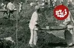 عکس| سفر زمان؛ کارگران مازندرانی در حال کار برای ساخت راه آهن؛ ۹۰ سال قبل