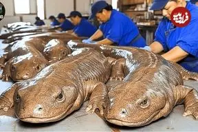 ببینید| چگونه میلیون‌ها سمندر غول‌پیکر در چین پرورش داده و فرآوری می‌شوند؟