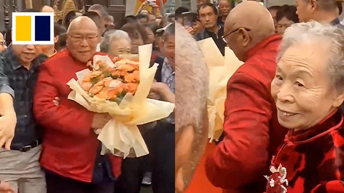 (ویدئو) ازدواج پیرمرد ۸۶ ساله با اولین عشق خود خبرساز شد