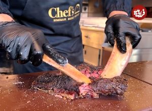 ببینید| غذای خیابانی در امارات؛ پخت برگر با استیک دودی و سیب زمینی در دوبی 