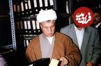 عکس؛ سفر در زمان؛ «هاشمی رفسنجانی با لباس نظامی در کنار نوه هایش»؛ دهه 60