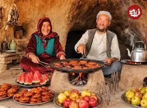 ببینید| غذای روستایی در افغانستان؛ تهیه کوفته کباب توسط زوج مسن افغان
