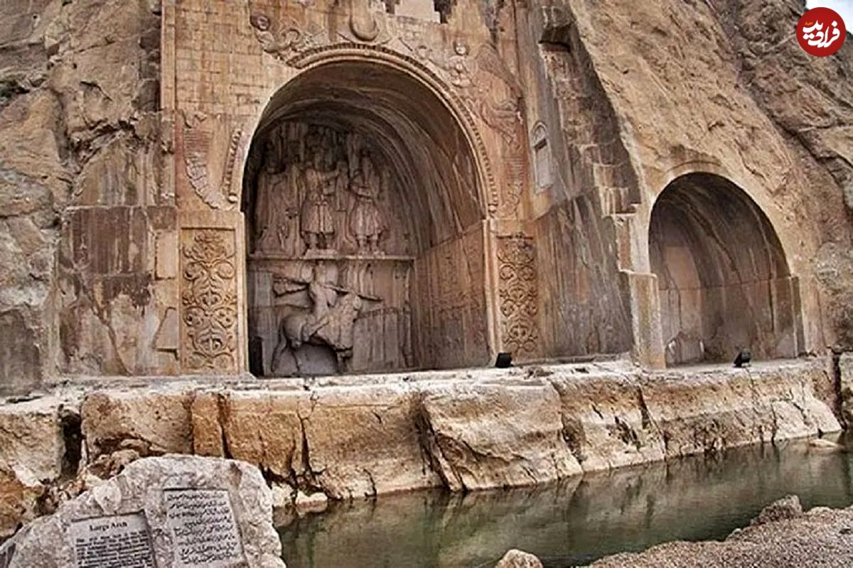 عکس؛ سفر در زمان؛ تاکسی کرمانشاه، طاق بستان، سال ۱۳۳۷ 