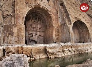 عکس؛ سفر در زمان؛ تاکسی کرمانشاه، طاق بستان، سال ۱۳۳۷ 