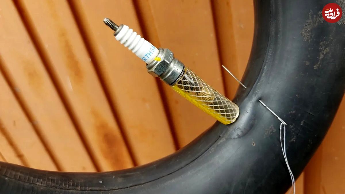 (ویدئو) یک روش ساده و سریع برای تعمیر لاستیک پنچر شده موتور سیکلت