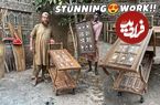 ببینید؛ مراحل دیدنی ساخت یک میز زیبا توسط نجار ماهر پاکستانی 