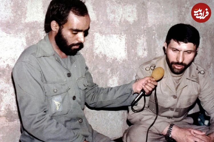 عکس؛ سفر در زمان؛ «شهید صیاد شیرازی» با مدل ریش متفاوت در جبهه؛ دهه 60