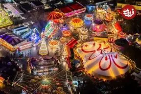 تصاویر هوایی از لندن غرق در حال‌وهوای جشن کریسمس