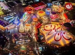 تصاویر هوایی از لندن غرق در حال‌وهوای جشن کریسمس