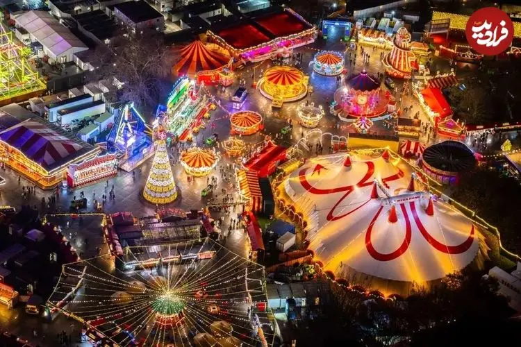 تصاویر هوایی از لندن غرق در حال‌وهوای جشن کریسمس