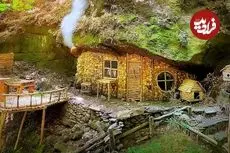 ببینید| روند ساخت یک کلبه زیبا در زیر صخره ای در جنگل های آلمان