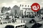 عکس| سفر به تهران قدیم؛ «میدان توپخانه و ساختمان وزارت پست و تلگراف»؛ یک قرن قبل