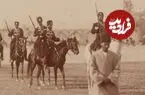 عکس| سفر زمان؛ «رژۀ سواره‌نظام» از مقابل خیمۀ ناصرالدین شاه در میدان مشق تهران
