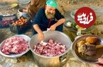 (ویدئو) غذای خیابانی پیشاوری؛ فرآیند پخت آبگوشت پاکستانی با 150 کیلو گوشت