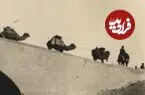 عکس| سفر زمان؛ عبور «کاروان شترها» از روی یک پل در نزدیکی تهران؛ حدود یک قرن قبل
