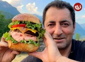 ببینید| غذای روستایی در آذربایجان؛ برداشت میوه و تهیه چیزبرگر در طبیعت 