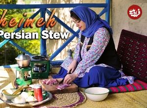 ببینید؛ غذای روستایی در ایران؛ پخت قیمه سیب زمینی اصیل با سالاد شیرازی