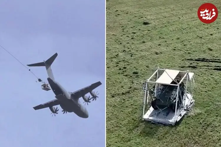 آلمان مینی تانک ۵ تنی را با چتر نجات روی زمین فرود آورد