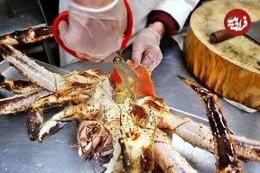 ببینید| غذای خیابانی در آمریکا؛ پخت غذاهای محبوب با شاه خرچنگ آلاسکایی در نیویورک