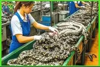 ببینید؛ پرورش مار در مقیاس صنعتی: مراحل تولید گوشت و چرم در مزارع چین