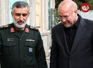 عکس؛ سفر در زمان؛ «سردار حاجی زاده در آغوش قالیباف»؛ سال 1403