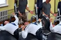 ببینید| رئیس‌جمهور مغولستان در حال انجام پرس سینه ۱۰۰ کیلوگرمی