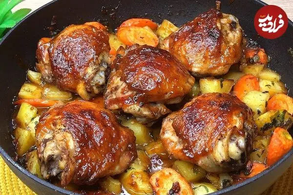 ببینید| طرز تهیه یک غذای آلمانی و فوری با 6 عدد ته ران مرغ و 4 عدد سیب زمینی