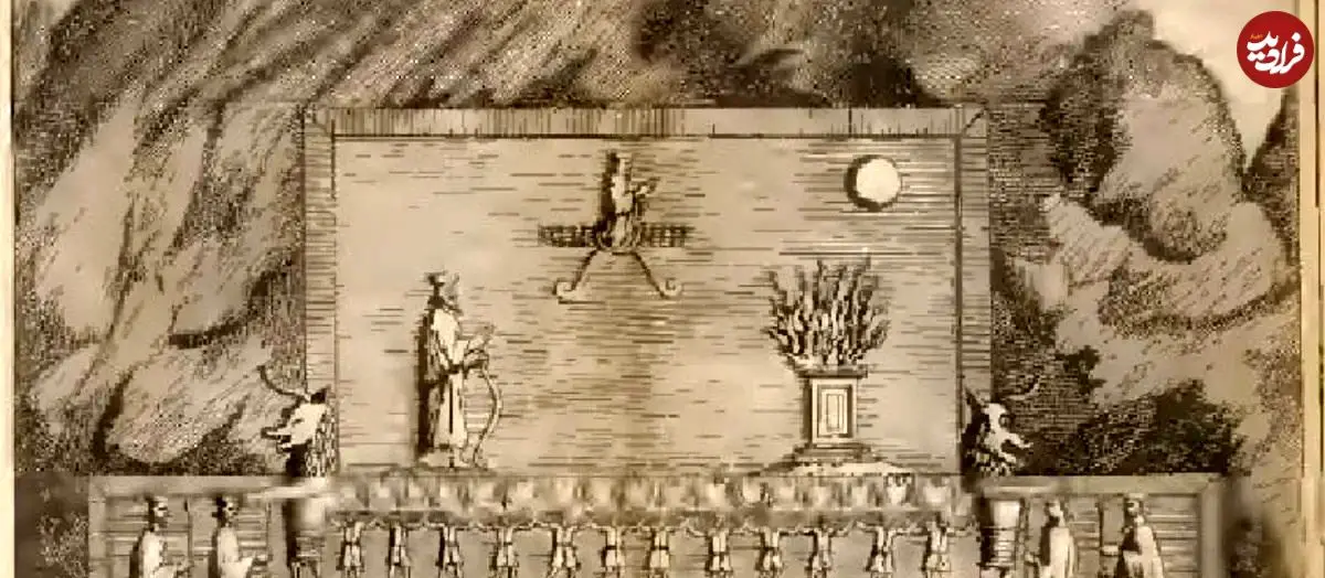 عکس؛ سفر در زمان؛ قدیمی‌ترین نقاشی مقبره شاهان در تخت جمشید؛ وقتی آرامگاه‌ها دست‌نخورده بودند