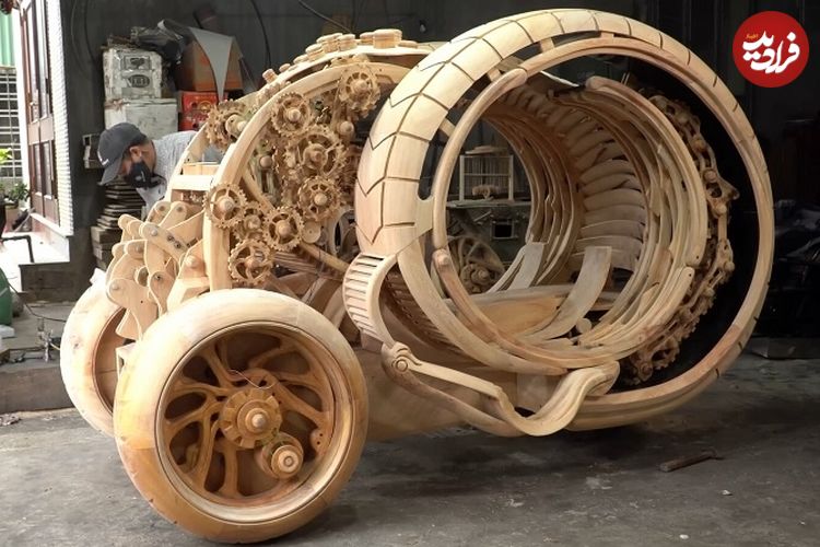 (تصاویر) خودروی چوبی «زمان» که با استفاده از هوش مصنوعی ساخته شده