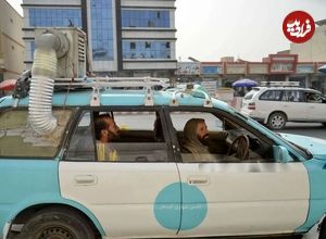 ببینید؛ کولرهای دست‌ساز، راه‌حل راننده‌ تاکسی‌های افغان در گرمای شدید