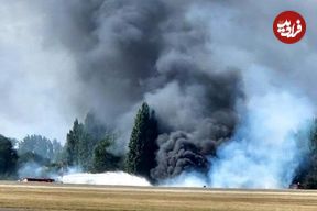 ببینید؛ سقوط وحشتناک هواپیما و خرابی گسترده در این شهر