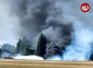 ببینید؛ سقوط وحشتناک هواپیما و خرابی گسترده در این شهر