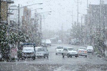 (عکس) دفن شدن خودروها زیر برف در این شهر