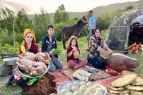 ببینید؛ غذای روستایی در گیلان؛ پخت چلو مرغ محلی روی هیزم 