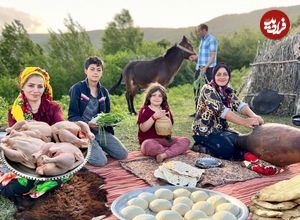 ببینید؛ غذای روستایی در گیلان؛ پخت چلو مرغ محلی روی هیزم 