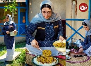 ببینید؛ غذای روستایی در ایران؛ پخت طعام پلو مازندرانی در روستایی جنگلی