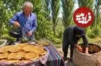 ببینید| غذای روستایی در ایران؛ پخت نان سنتی در تنور و تهیه دمنوش با نعنای کوهی تازه