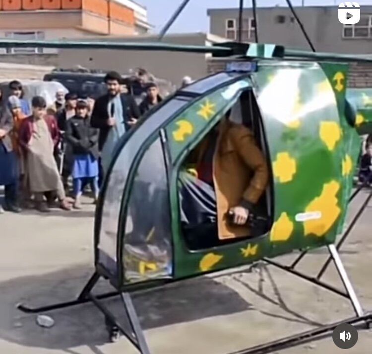 (ویدئو +عکس ) طالبان هلی‌کوپتری ساخت که پرواز نمی‌کند!