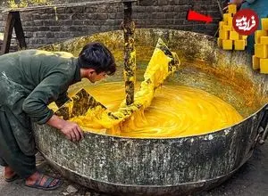 ببینید| فرآیند تولید صابون رختشویی به روش سنتی در پاکستان